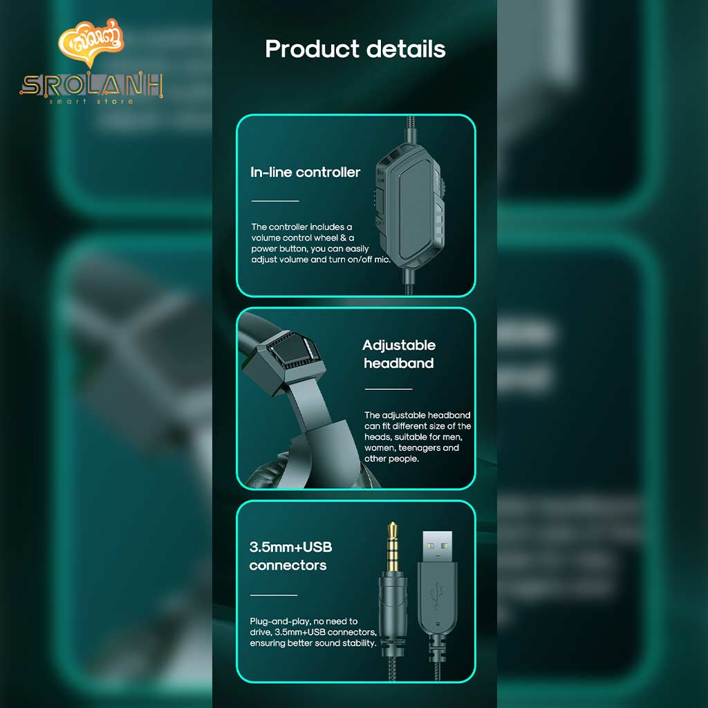 Joyroom Wired gaming headset JRHG1 SROLANH